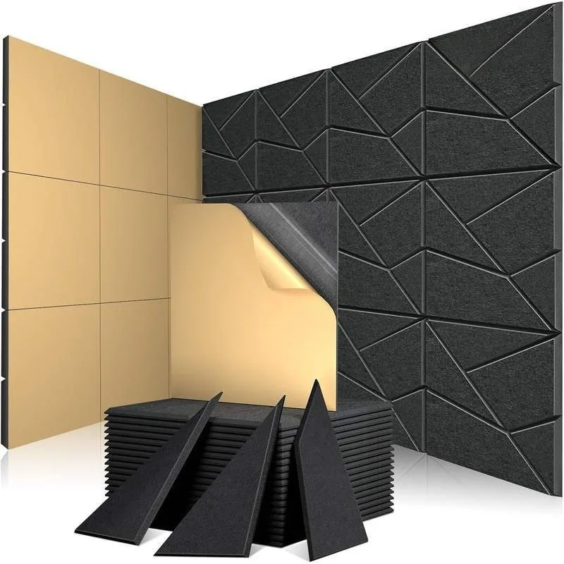 Felt 3D Acoustic Panels Sound Insulation Board for Recording Studio Bedroom Noise Reduction Home Office KTV Soundproof Panels