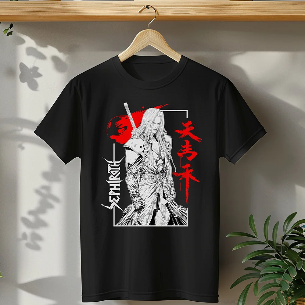 

0406 FINAL FANTASY 7 Sephiroth Anime Gift t shirt for RPG Gamer 100% cotton printed Short Sleeve Graphic clothes All size tops