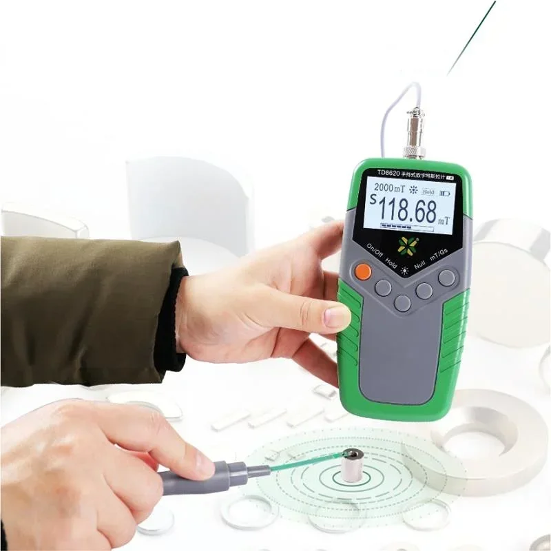 TD8620 Handheld Digital Tesla Meter Permanent Magnet Gauss meter Fluxmeter Surface Magnetic Field Tester High Precision Gaussme