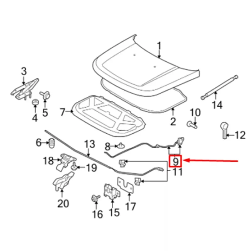 

Трендовый автомобильный кабель для снятия переднего капота для Land Rover Discovery 4 10-16 Range Rover Sport 10-13, направляющий кабель управления капотом