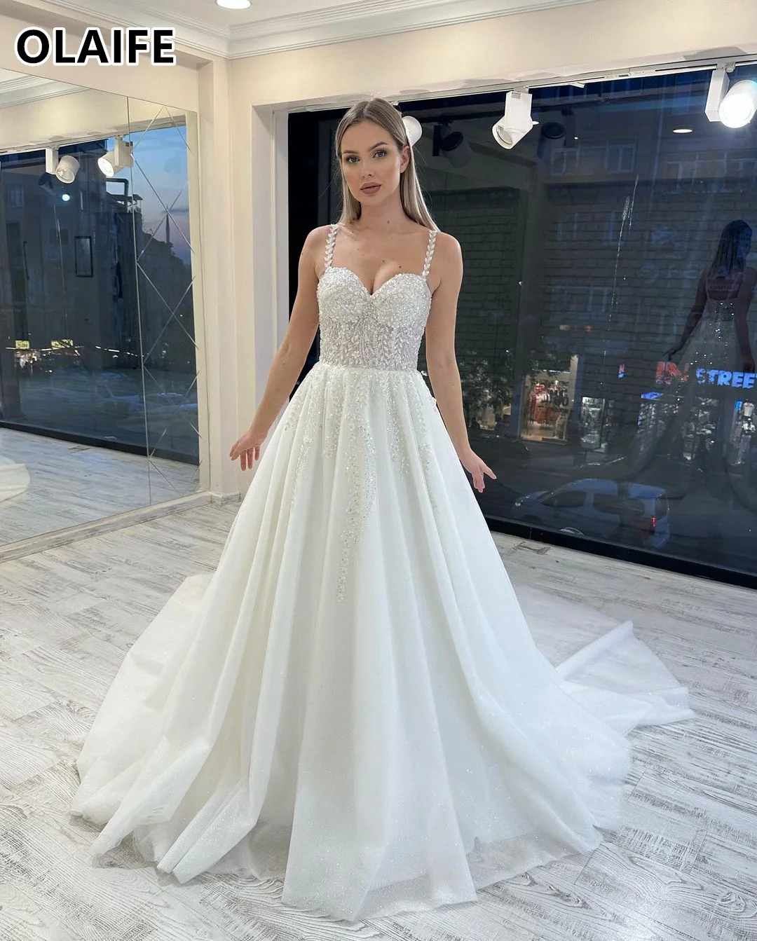 Spaghetti Straps Wedding Dresses Elegant Sweetheart Bridal Gowns for Wedding свадебное платье Elegant vestidos de novia 웨딩드레스