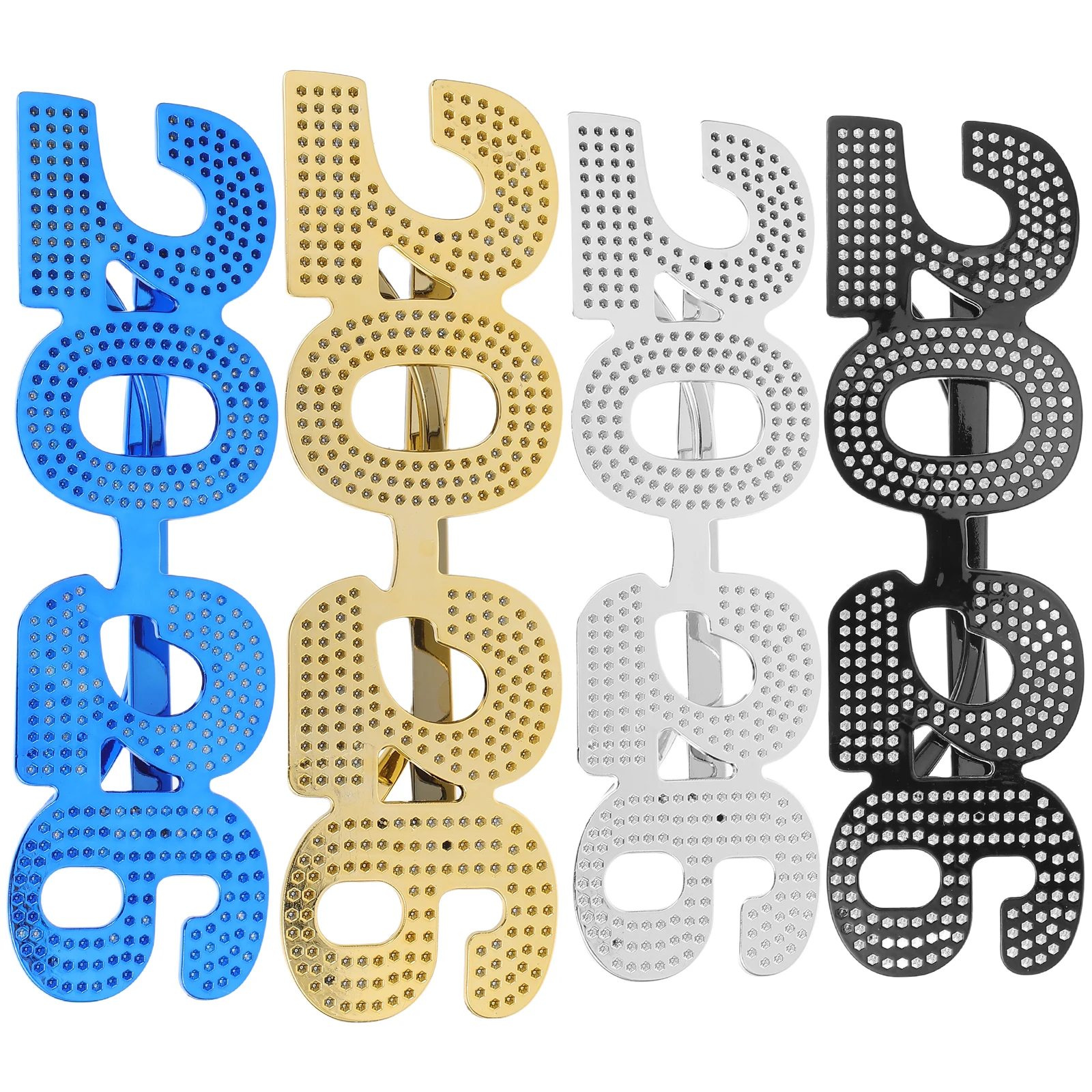 

4pcs New Year Glasses 2026 Happy New Year Eyeglasses Glitter Number Eyewear Funny Photo Booth Props for Party Celebrations