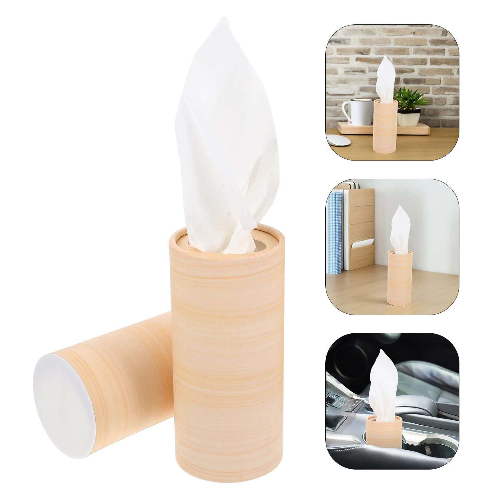 

4 Pcs Car-mounted Tube Tissue Holder for Refillable Dispenser Tissues Cylinder Travel