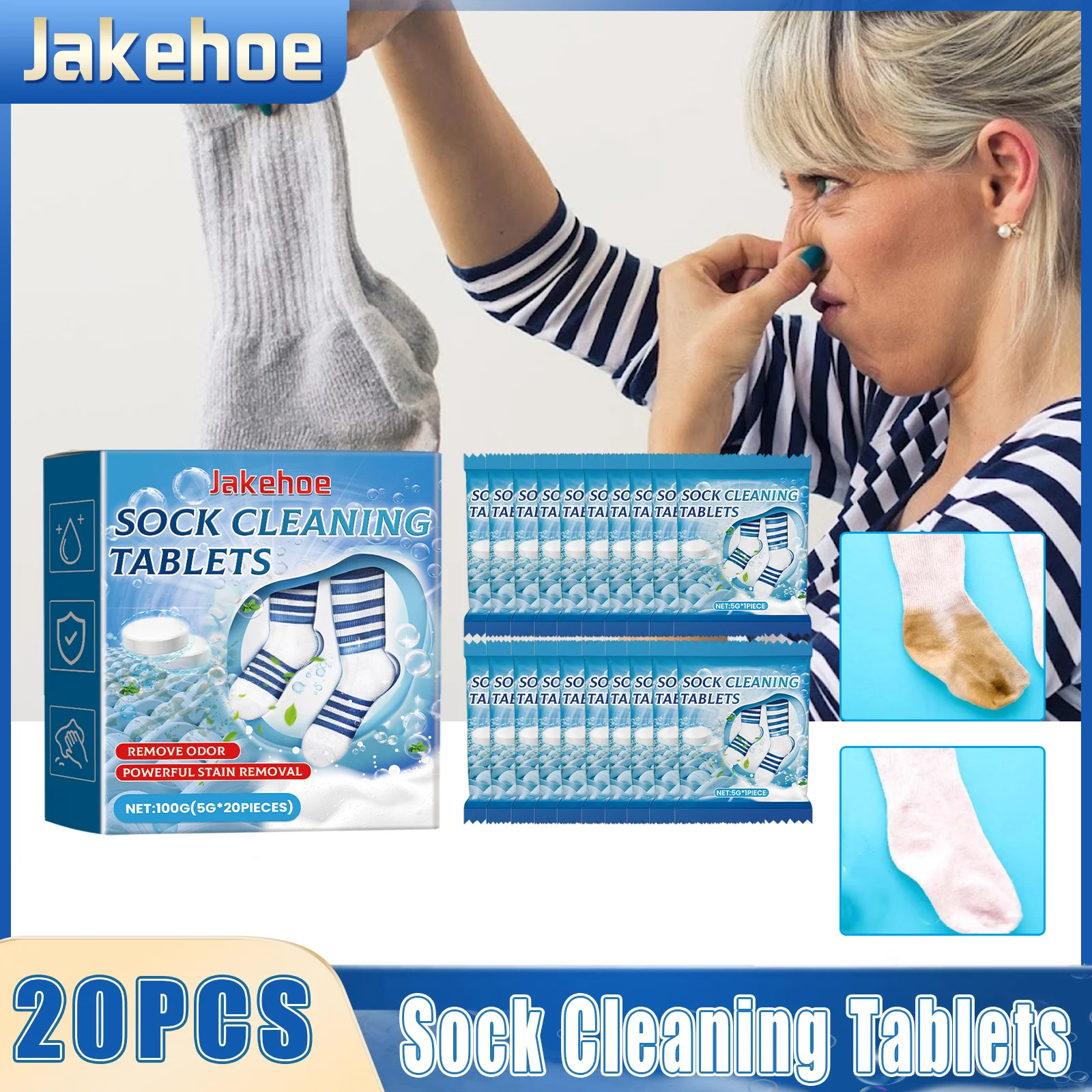 

Таблетки для чистки носков. Мягко удаляют пятна и запахи носков. Оставьте свежий аромат. Восстанавливает мягкость. Антибактериальное очищающее средство.