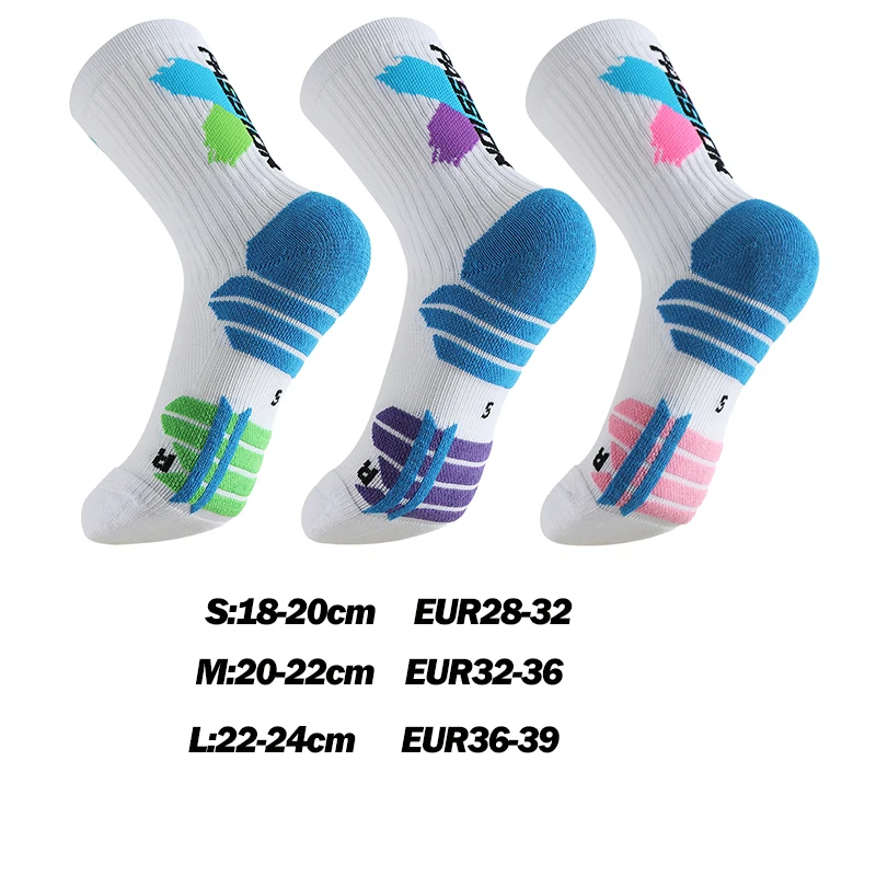 1/2/3 Pack Thick Breathable Basketball Socks Kids Crew Length Non Slip Cushioned Sport Socks Ankle Support Youth Boys 8-12 Socks