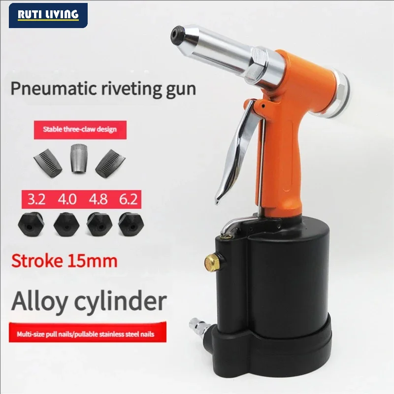 Heavy Duty Pneumatic Hydraulic Rivet Gun Kit 3.2-6.4mm Air Riveter Tool