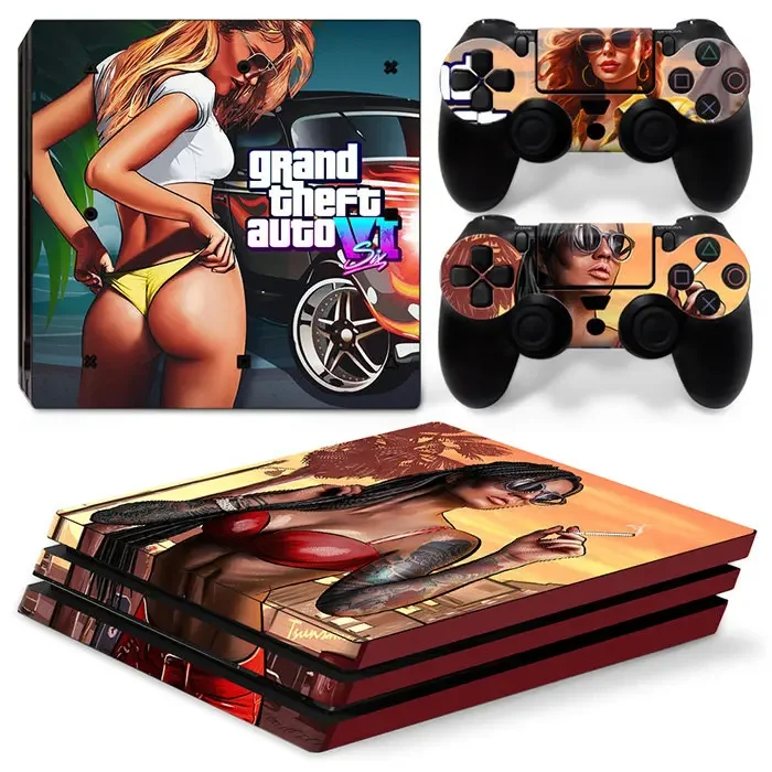 Grand Theft Auto VI GTA 6 PS4 Pro Skin Sticker Decal Cover Protector per Console e Controller Skin Vinyl