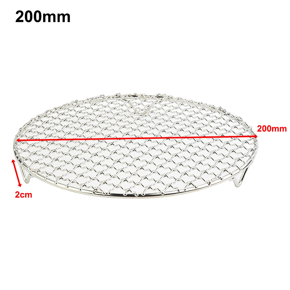 Round Barbecue BBQ Grill Net Meshes Racks Grid Round Grate Steam Net 304 Stainless Steel Wire Oven Grill Sheet