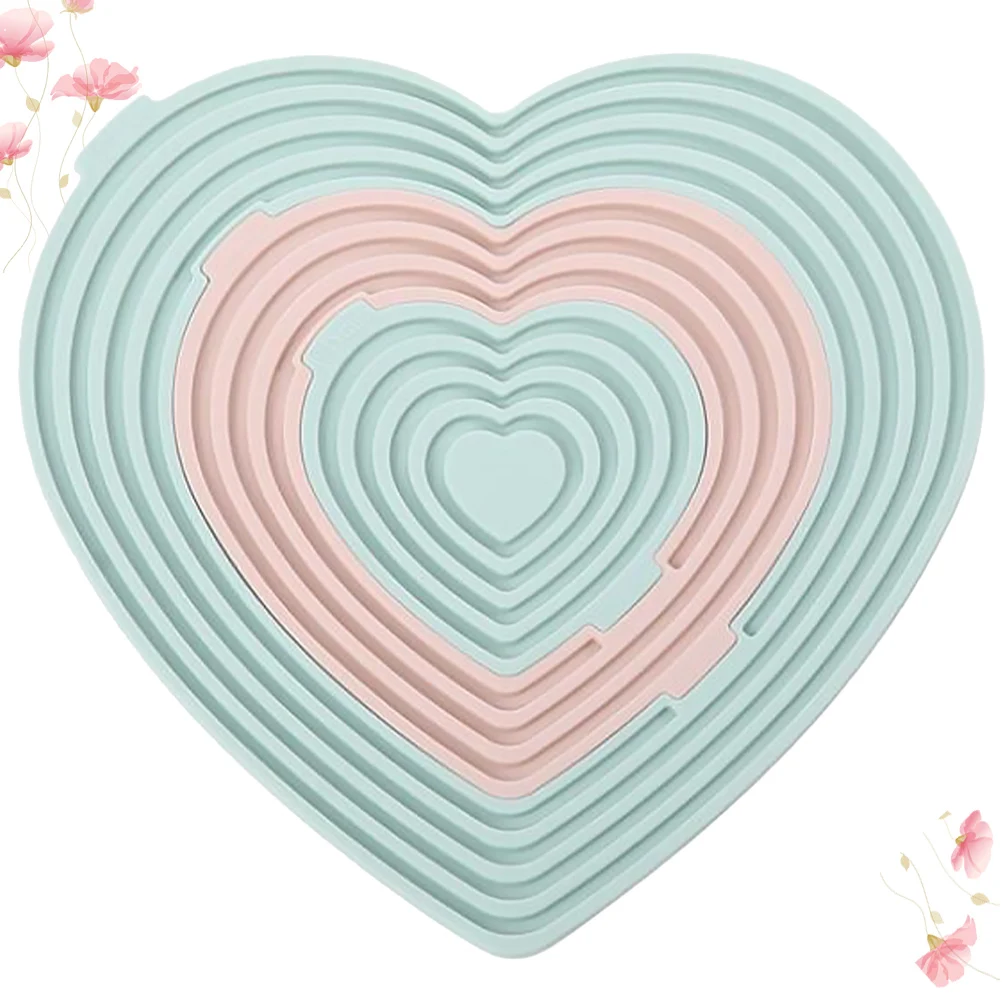 Tovaglietta in silicone a forma di cuore Tovaglietta per isolamento termico Sottobicchiere decorativo Tappetino per tazza Resistente ai graffi e alle macchie Elegante
