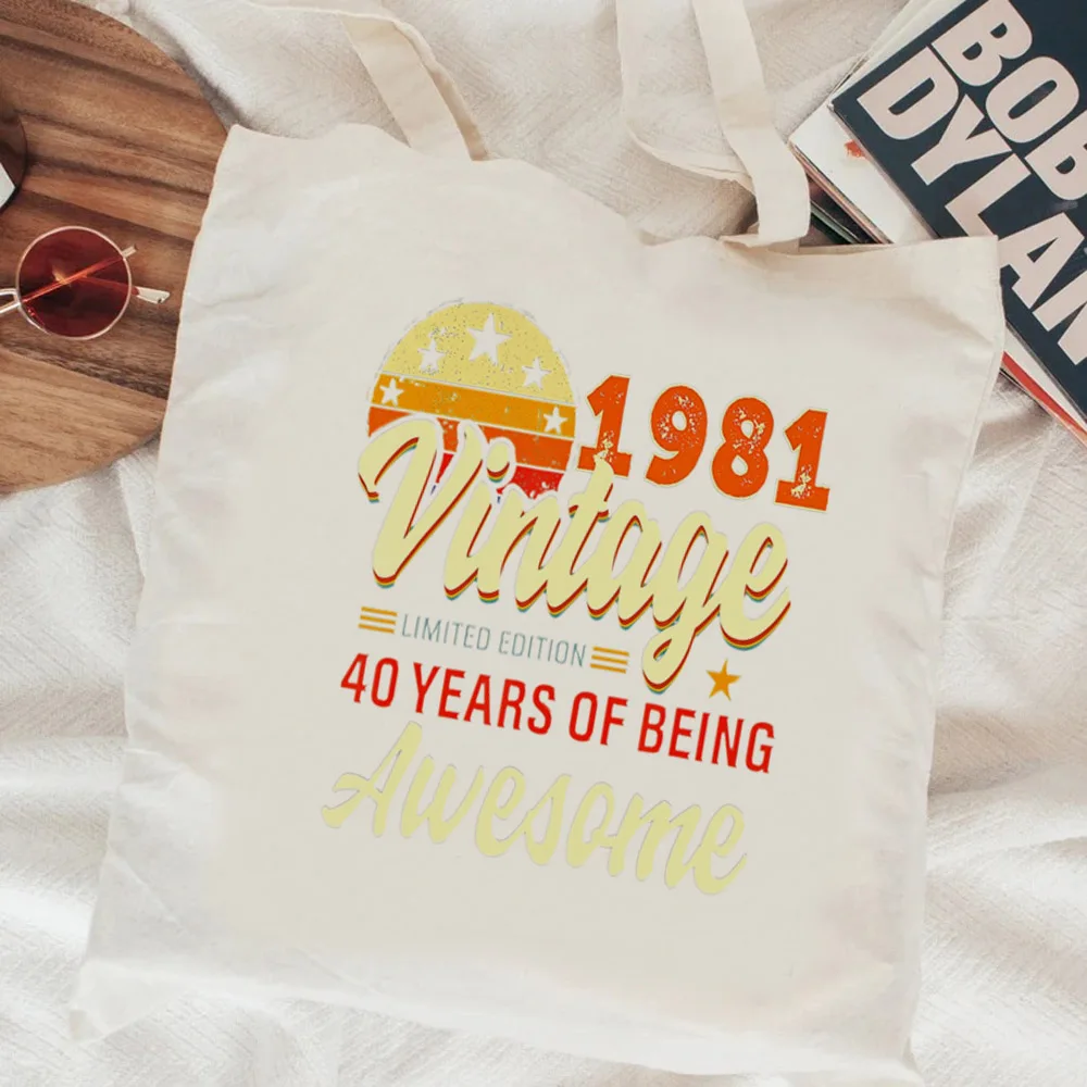 1984 40th 40 Years Old Anniversary shopping bag grocery canvas bolsas de tela bag net bolsas reutilizables sac cabas cabas