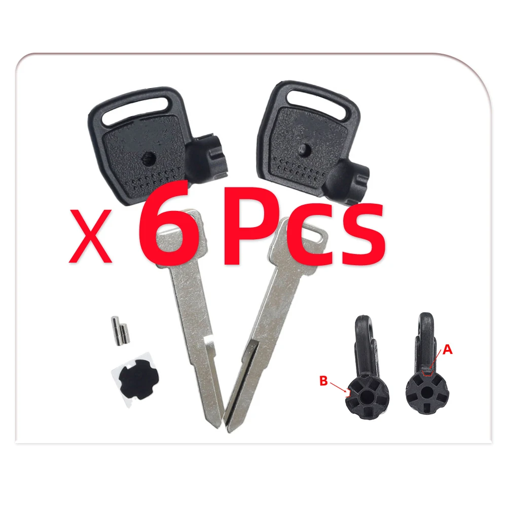 6Pcs New Blank Key Motorcycle Replace Uncut Keys For KYMCO Scooter Magnet Anti-Theft Lock CT250 300 400 Racing Kcc Dynamic 125