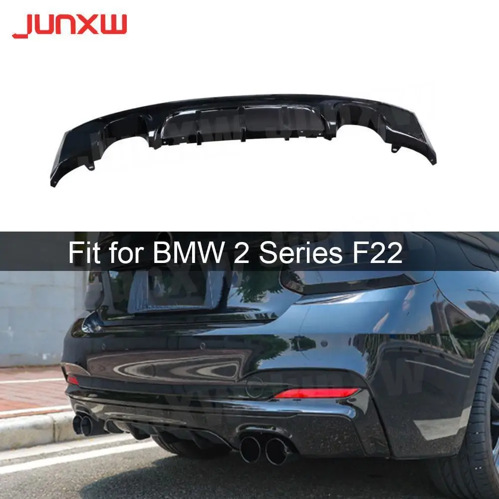 

ABS Carbon Look Car Diffuser Rear Lip Bumper Protector for BMW 2 Series F22 M Sport 2014-2017 Gloss Black