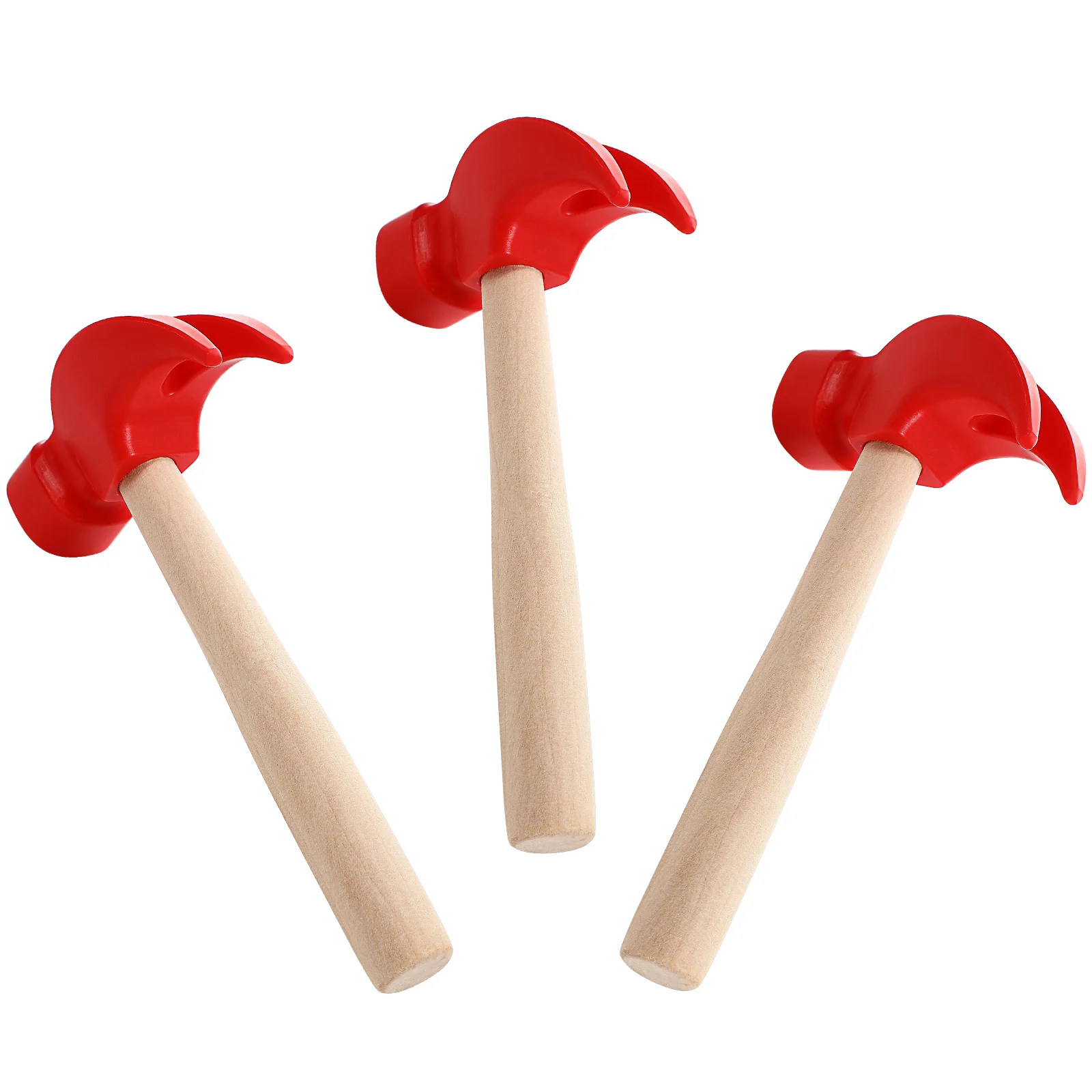 

3 Pcs Wood Hammer Toy Wooden for Kids Maintenance Tool Children's Toys Simulation Hammers with Handle Educational