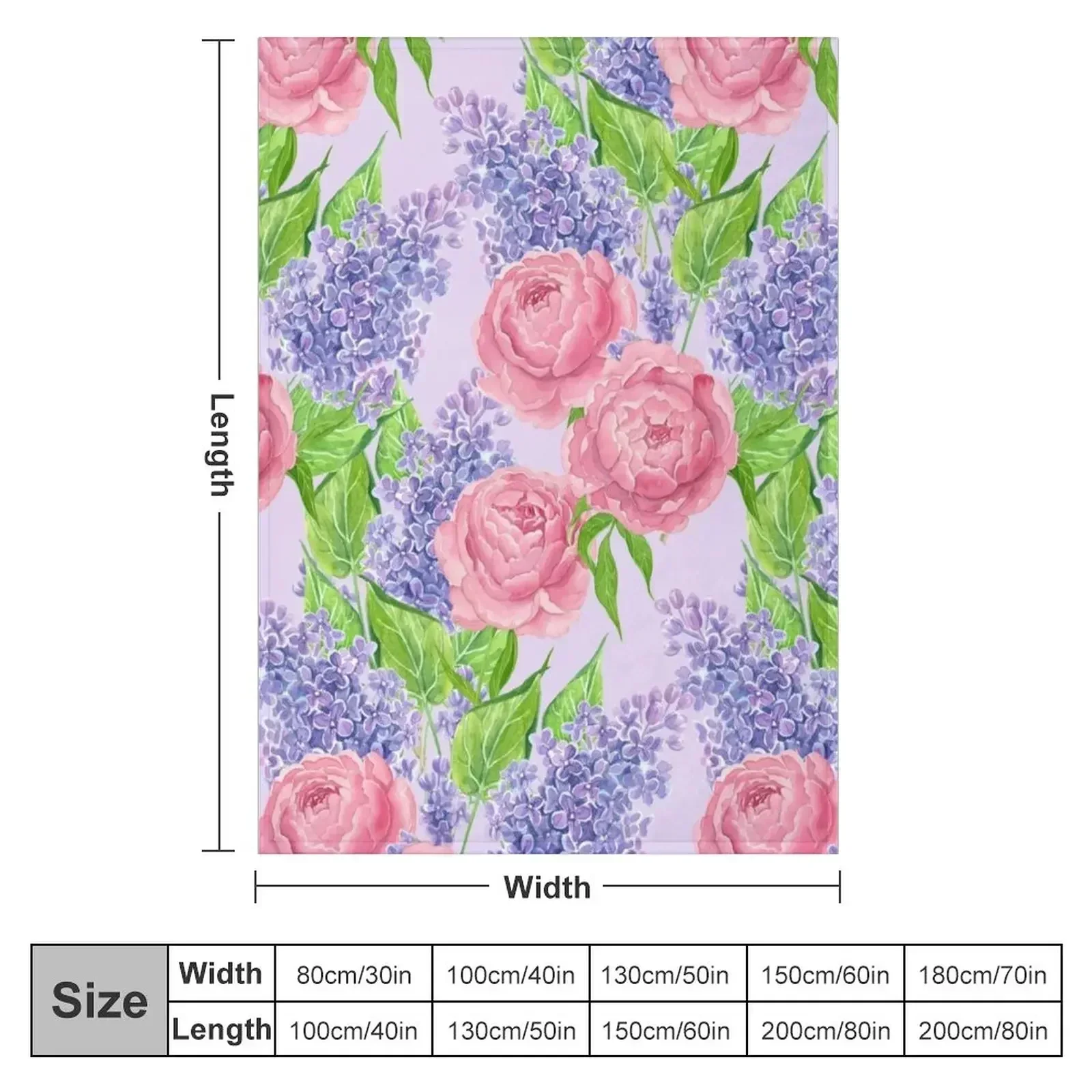 Watercolor peonies and lilacs Throw Blanket funny gift Bed Fashionable for sofa Quilt Bed covers bed plaid Blankets