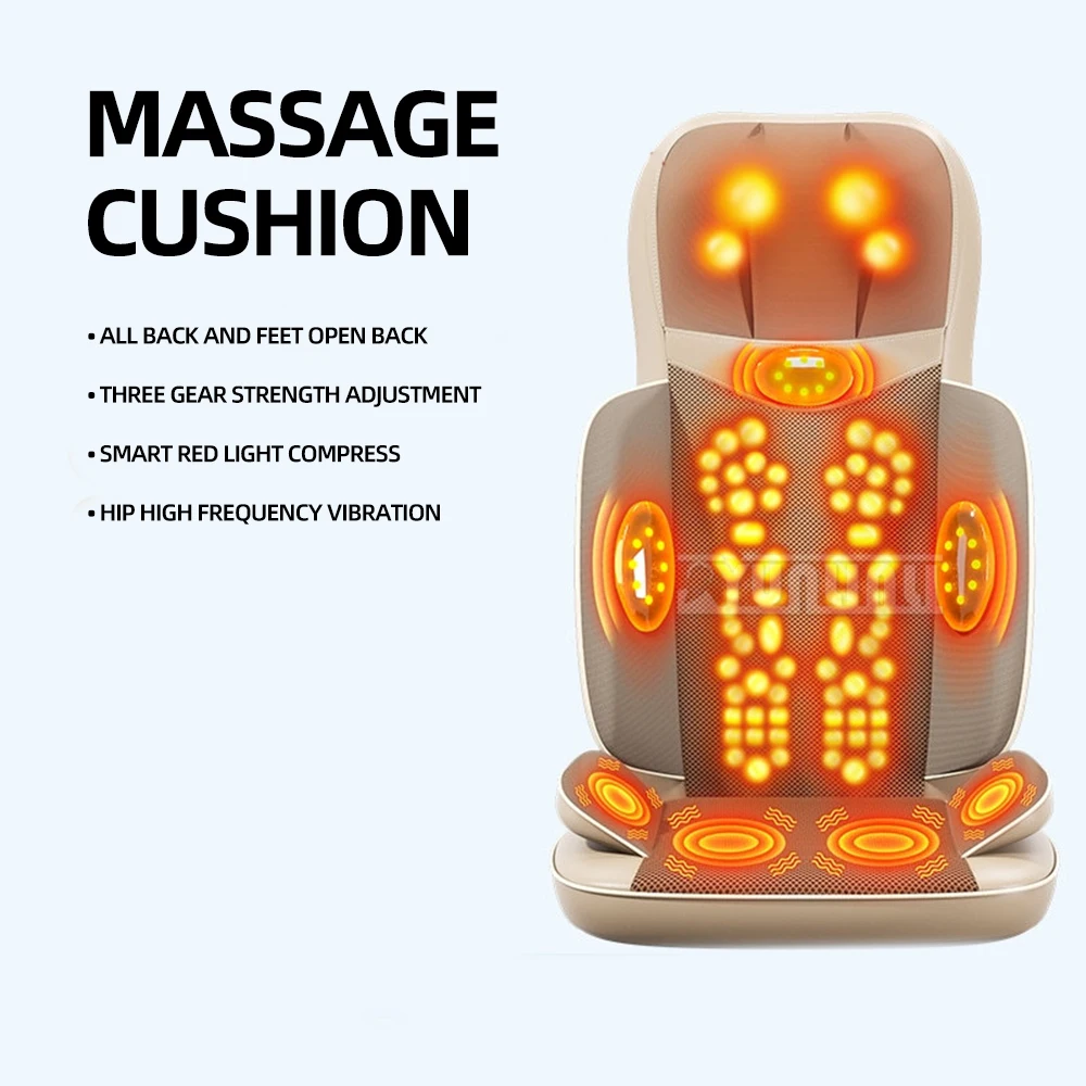 Heated Massage Pad For Bed Neck Shoulder Full Body Cushion Waist