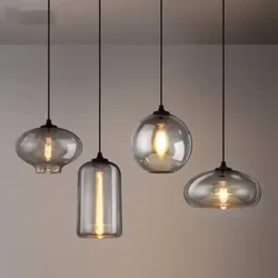 Lámpara colgante de cristal para loft, luminaria nórdica E27/E26 para cocina, restaurante, dormitorio, decoración Interior