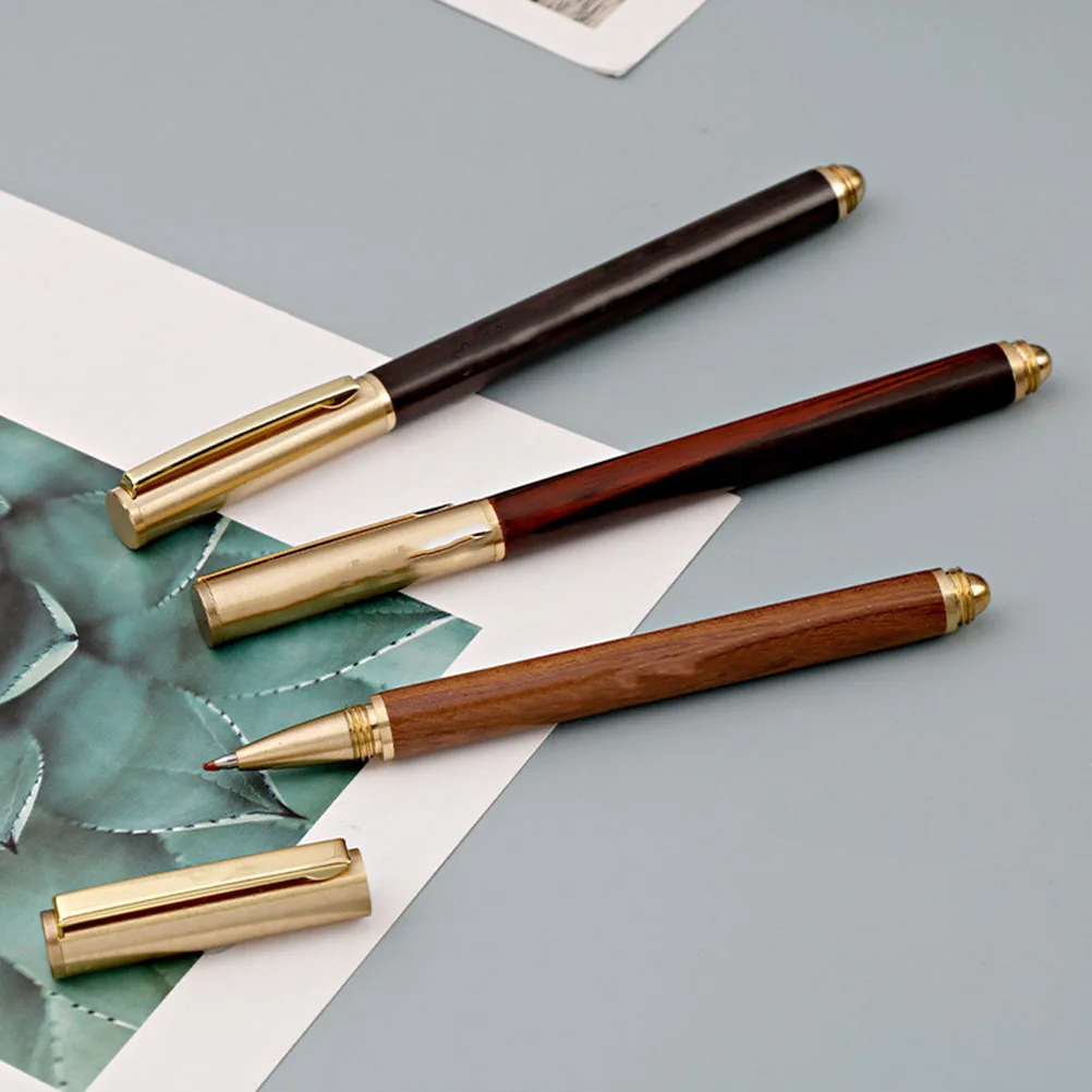 

2 шт., деревянные латунные гелевые ручки премиум-класса, гладкие письменные принадлежности, офисные школьные принадлежности, многофункциональный бизнес-подарок с тонким кончиком