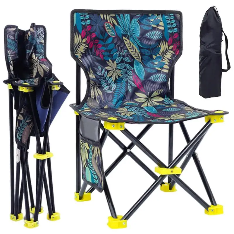 2PCS Fishing Camping Chair Folding Picnic Seat With Backrest Lightweight Portable Heavy Duty Chair For Beach Fishing Hiking BBQ