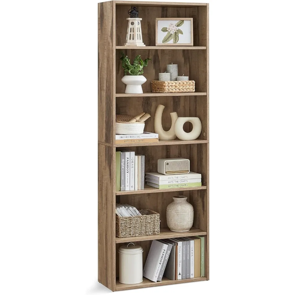 

XMSJ Bookshelf, 23.6 Inches Wide, 6-Tier Open Bookcase with Adjustable Storage Shelves, Floor Standing Unit