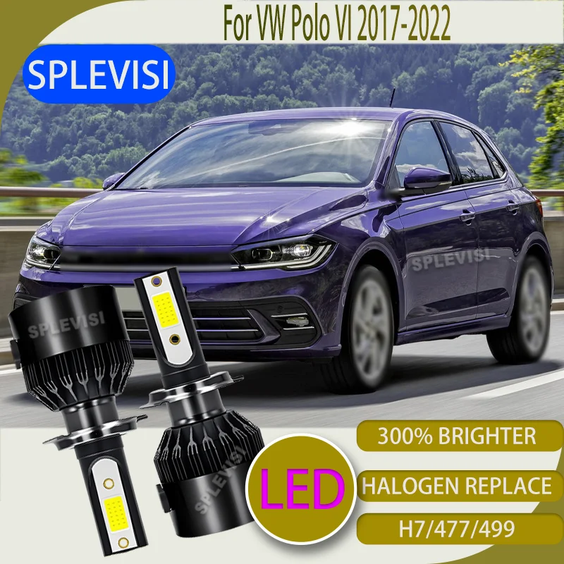 

H7/477 Automotive Bulb LED Headlight Hi Lo Replace Halogen Brighter than Halogen For VW Polo VI 2017 2018 2019 2020 2021 2022