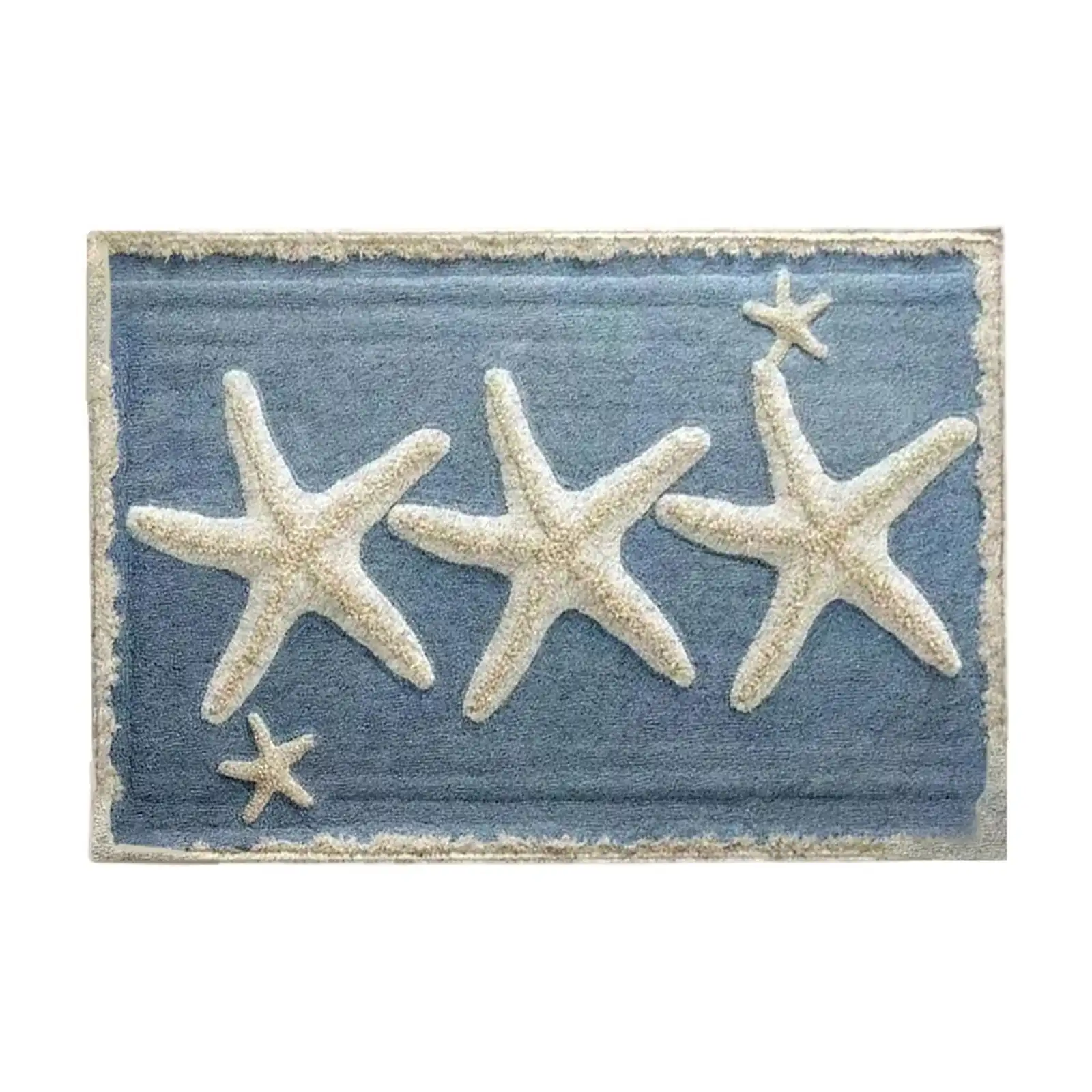 40*60cm Simulated Velvet Starfish Stain-resistant and Non-slip Bathroom Foot Mat Bedroom Living Room Decorative Carpet