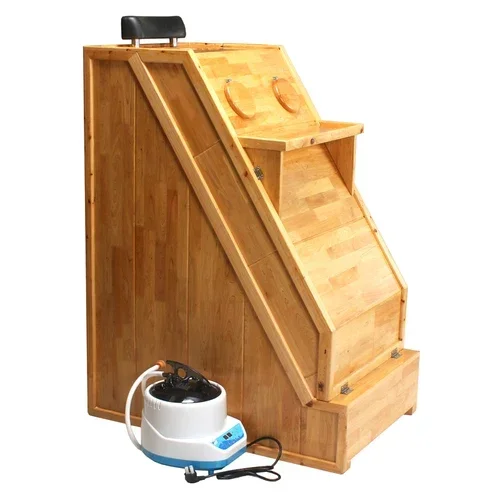 Household Single Sweat Steaming Wooden Box Wet Body Sweating Wooden Sauna Box