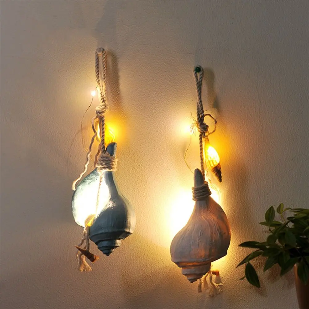 

2pcs Ocean Series Simulation Conch Pendant Resin Craft Funny Ocean Theme Hanging Ornament Handmade Beach Wall Decoration