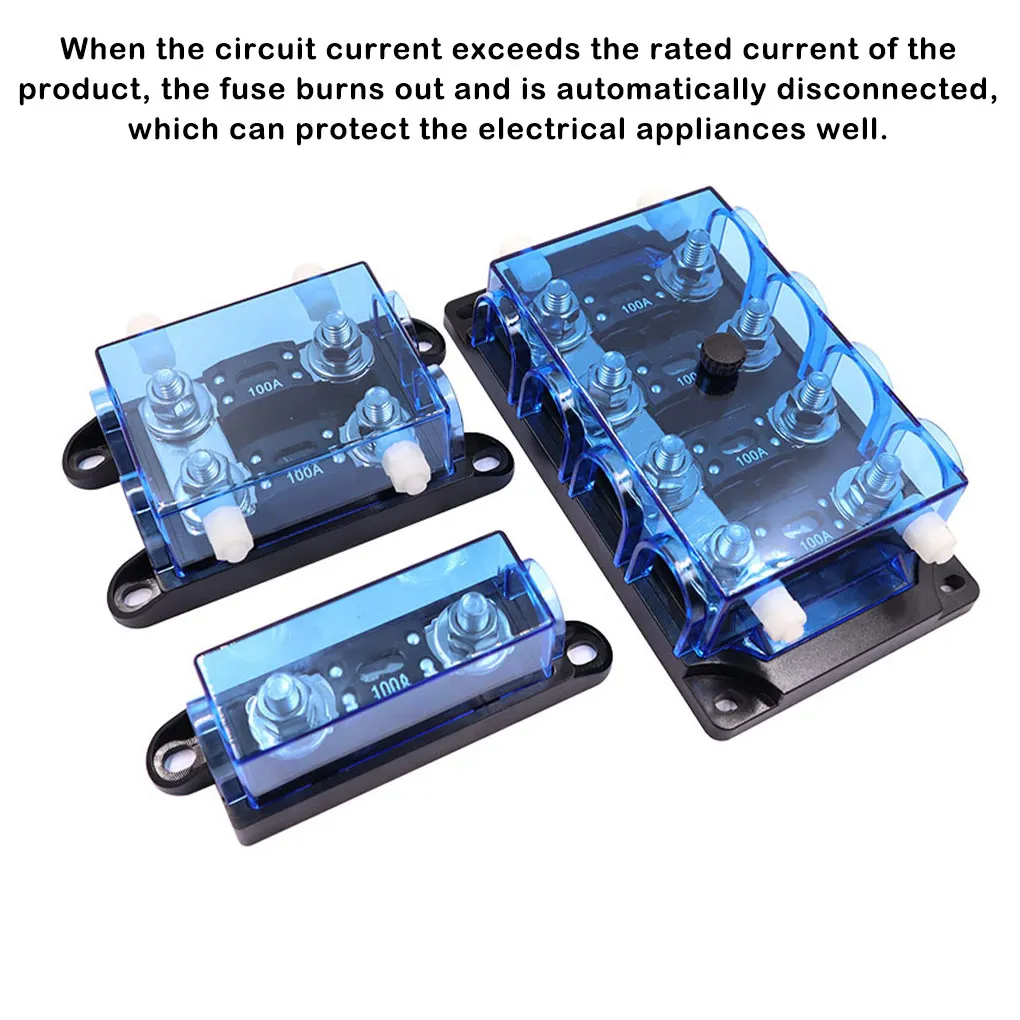 Universal ANM 100A Fuse Holder Medium Plug-in Fuse Block with Spare Fuse Power Distribution Box for Car Yacht RV Truck Camping