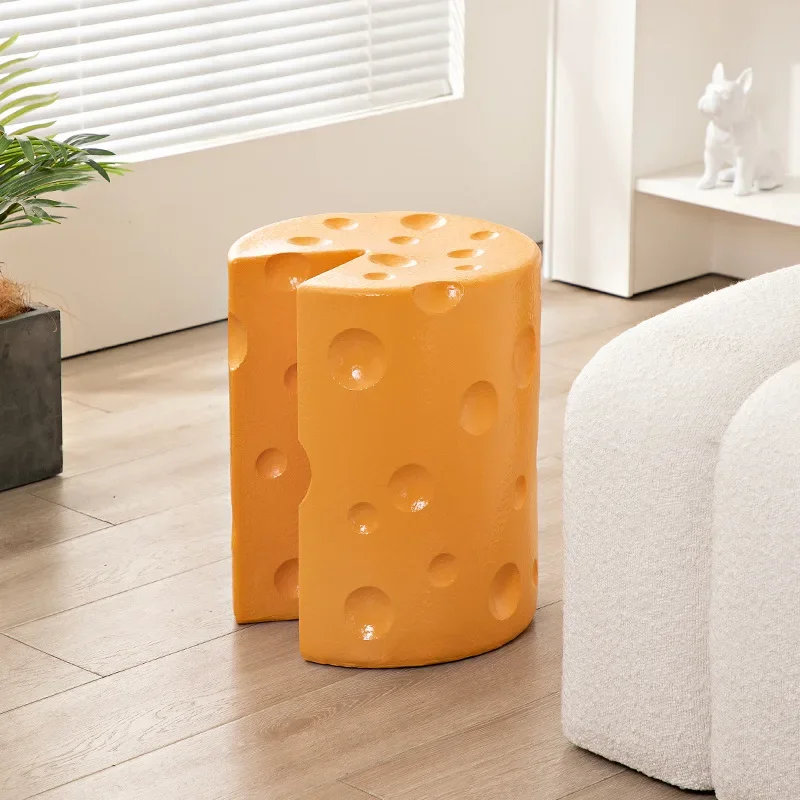 Creative Cartoon Cheese Corner Coffee Stool, Ins Popular Living Room Decoration Ornament Leisure Stool Sofa Side Table