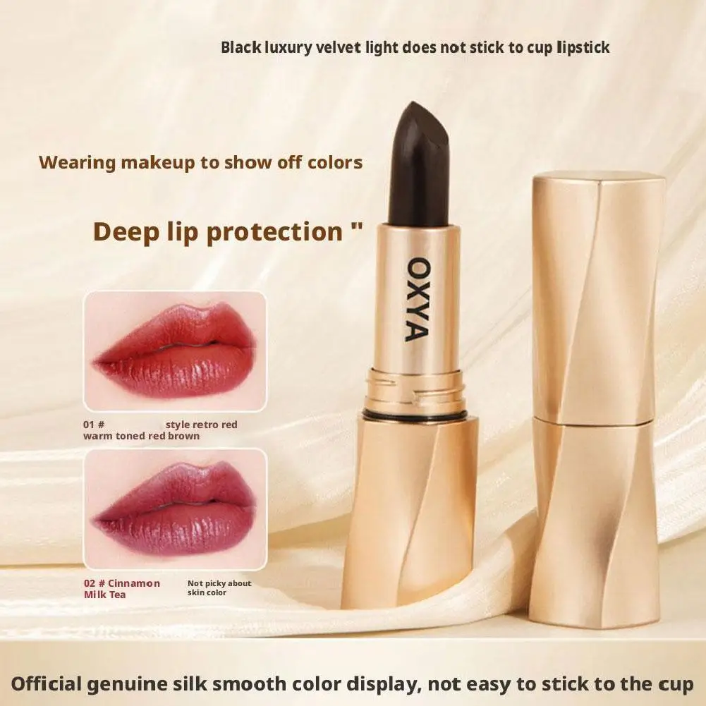 Batom preto antiaderente copo batom à prova dwaterproof água fosco batom gloss maquiagem lábio lábios longos cosméticos duradouro l8w7