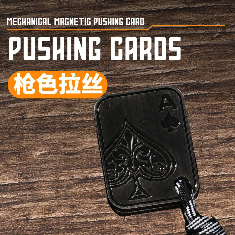 New Metal Snap Card Fidget Toy Fidget EDC Men\'s Rope Poker Push Card Stress Relief Toy Tactile Coin Desk Fingertip Toy Gift