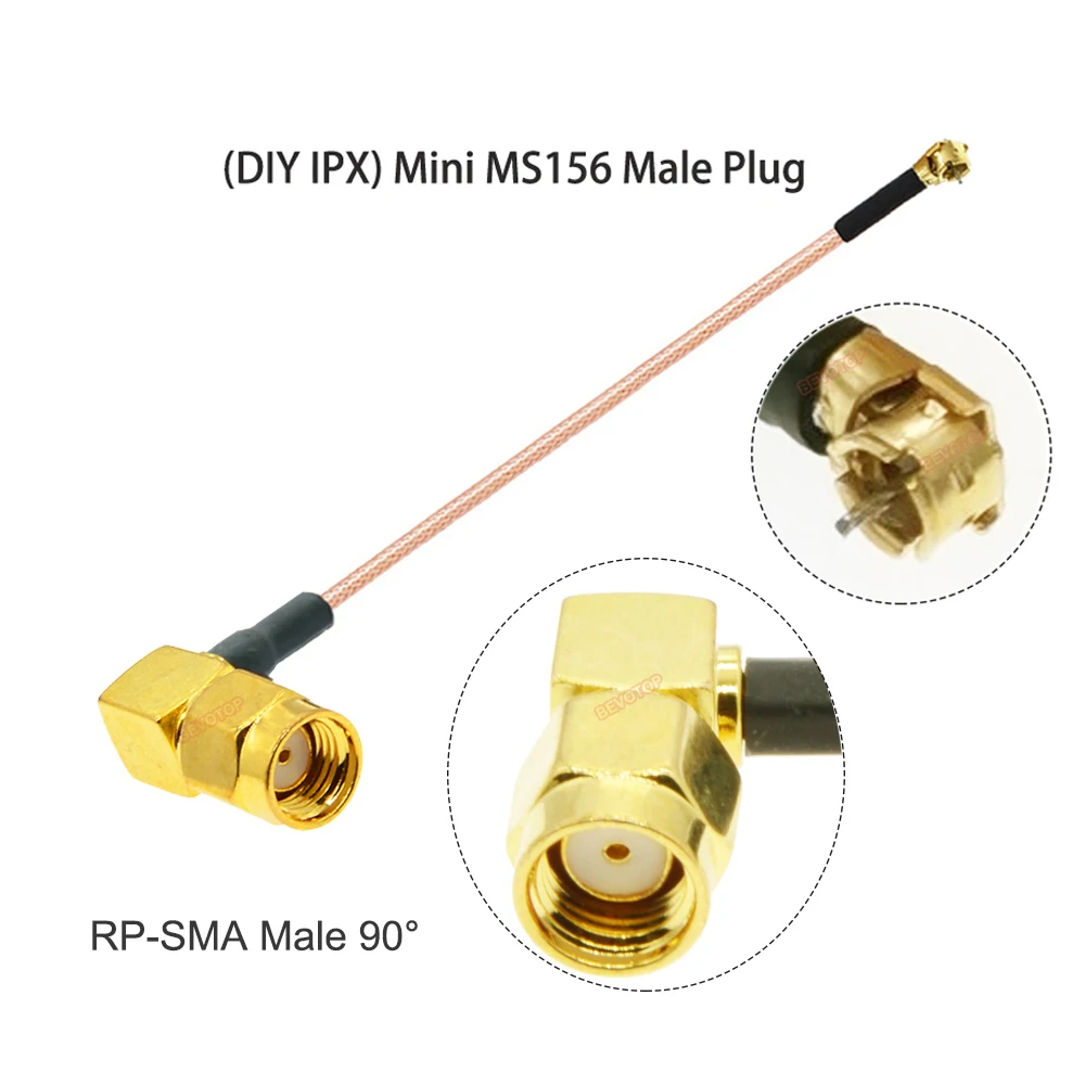 BEVOTOP New Arrival DIY  Male Plug Mini MS156 to SMA / RP-SMA Male RG178 Cable RF Coaxial WIFI Antenna Extension Jumper