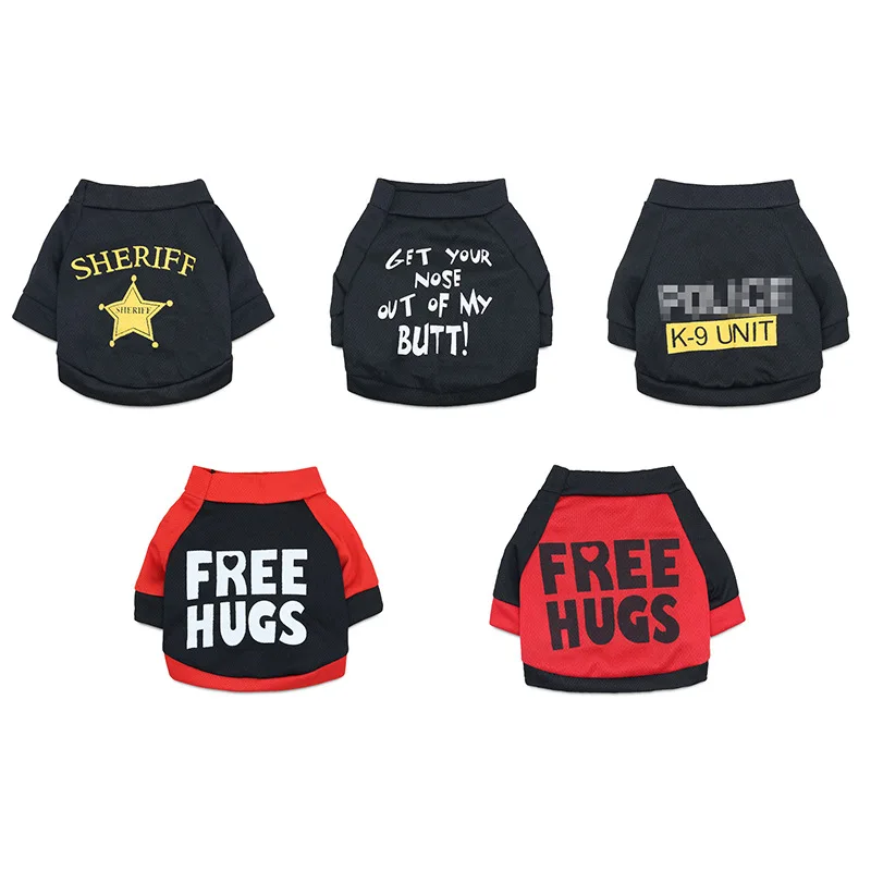 

Factory Pet Dog Cat Clothing, Black Star Mesh T-Shirt for Small Breed Teddy, Spring Summer Breathable Cool Puppy Apparel