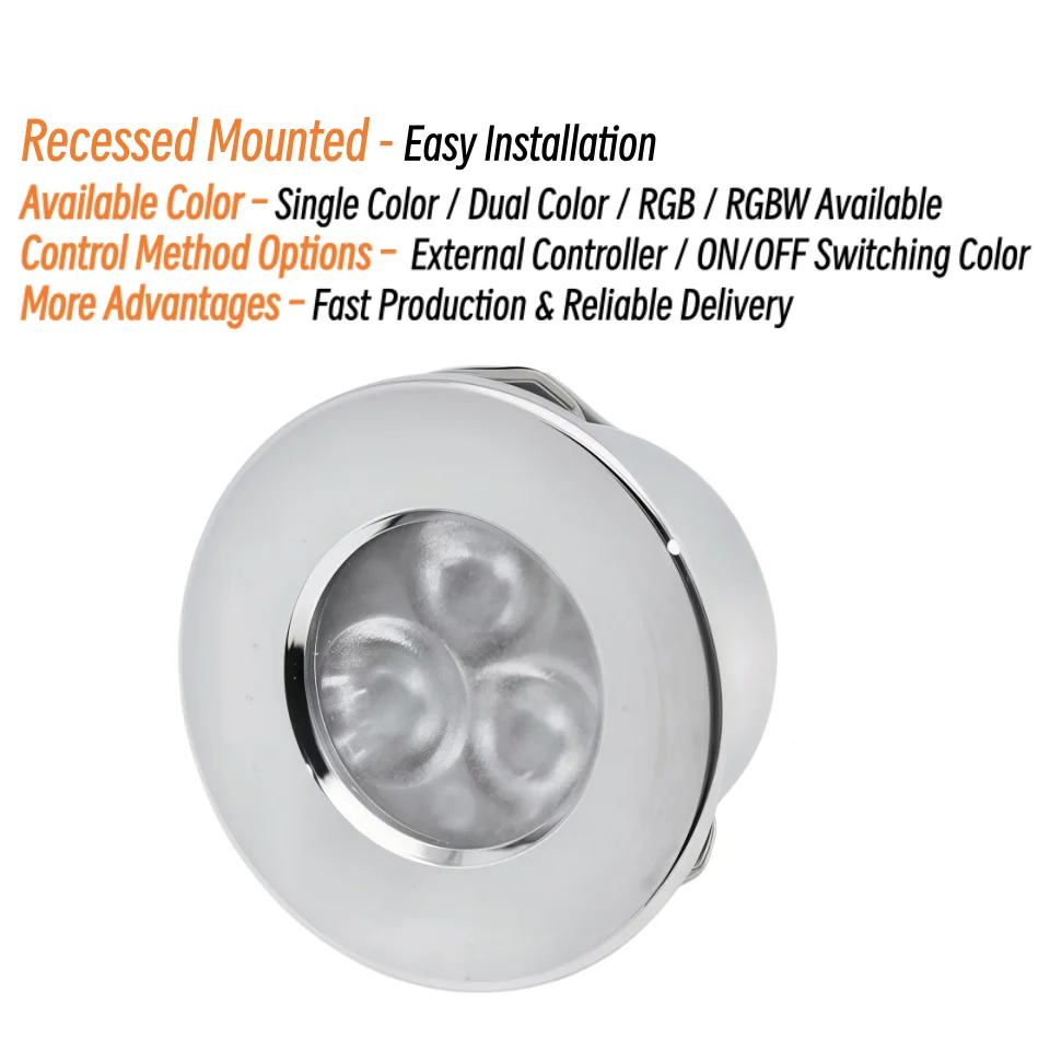 3W IP67 Mini Caravan RV Kitchen Bathroom Interior Boat Yacht Downlight Cabinet Lighting Led Wall Lights