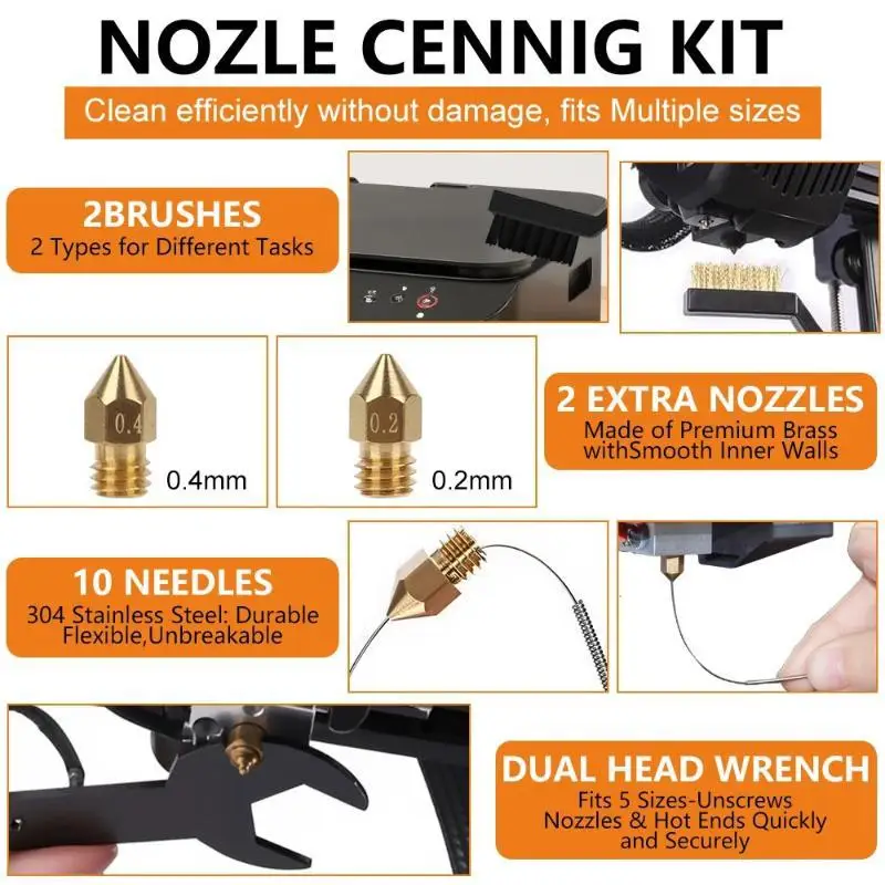 3D Printer Tool Kit Multifunctional Repair Cleaning Set 39/42/46PCS Scraper Brushes File for 3D Printing Enthusiasts