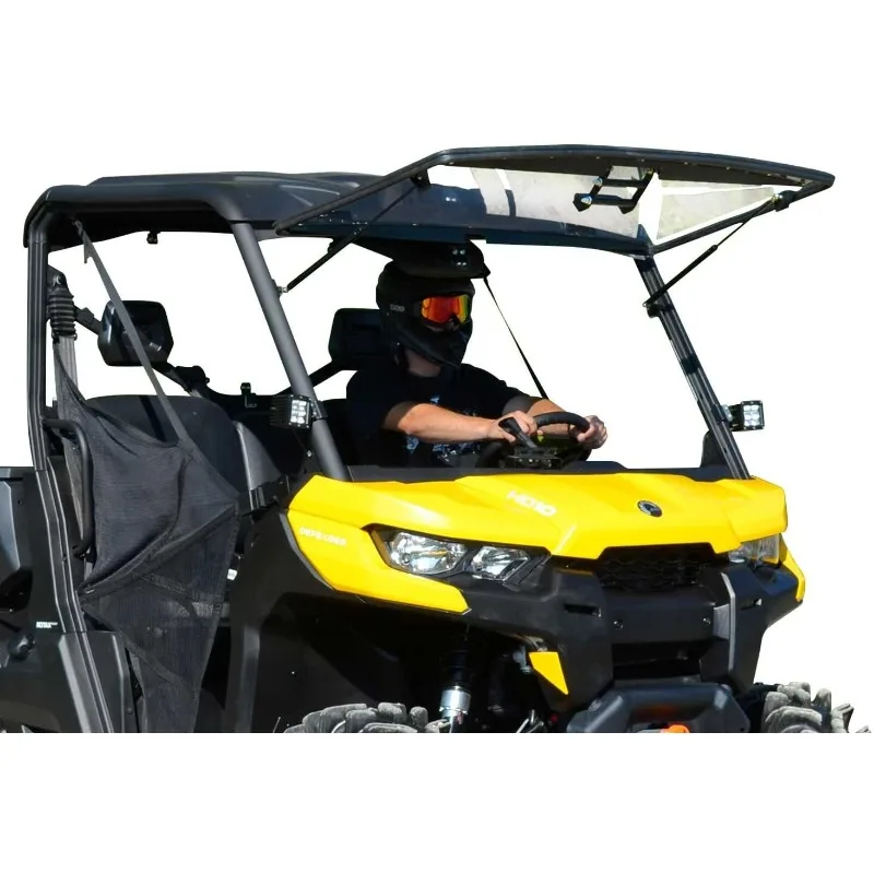 

SuperATV Scratch Resistant 3-in-1 Flip Windshield For Can Am Defender HD5, HD8, HD10 (See Fitment), Made of 1/4" Thick Polycarbo