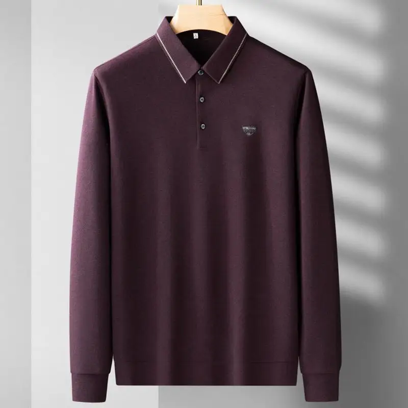 8XL 7XL 6XL 2023 New Autumn High End Luxury Shirts For Men Brand Clothing Long Sleeve Lapel Mens Polo Shirt Loose polos homme