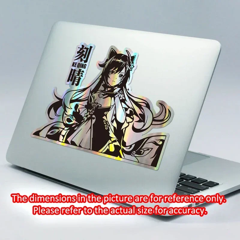 Imagem -03 - Genshin Impact Beelzebul Raiden Shogun ei Sexy Girl Etiqueta do Jogo Decalques Reflexivos a Laser Papelaria Brinquedos Material Escolar 18 30 Centímetros