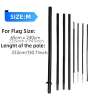 1pc Fiberglass feather flagpole Aluminum sicircle beach flag pole alien swooper flagpole 3.32 meter outdoor flagpole