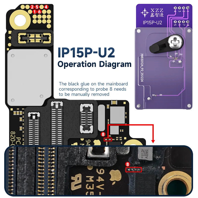 

Устройство для чтения/записи неслойных чипов XZZ IP15P/IP16P-U2 для материнских плат IP15-16P/PM, инструмент для фиксации и чтения/записи микросхем