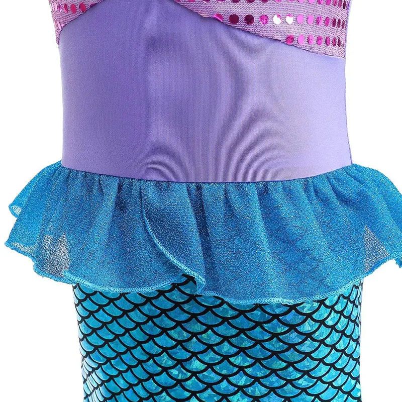 Vestido de sirena para niños de 3 a 10 años, disfraz de sirena para fiesta de cumpleaños, Carnaval, disfraces de Anime, disfraces de fantasía para niños