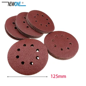 Newone-8 delikli zımpara diski, pedler, zımpara kağıdı, cırt cırt ve rol zımpara taşlama için aşındırıcı aletler, 1.25, 5 inç, 10 adet/ takım 125 - no. 6'da zımpara kağıdına yapılan 6 büyük satış