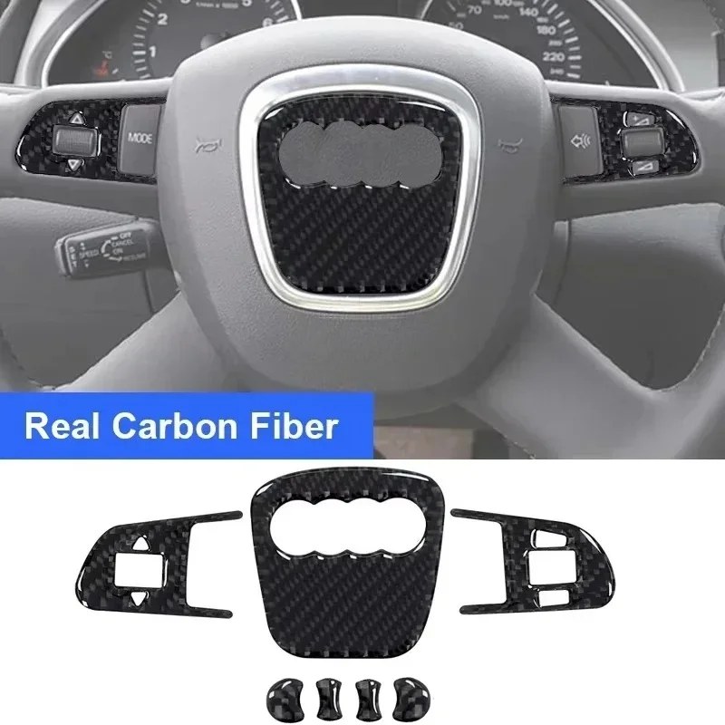 1SET Car Steering Wheel Ring Trim Carbon Fiber Sticker Cover For Audi A4 B8 8K A6 C6 4F Q5 8R Q7 4L A3 Auto Accessories view 6