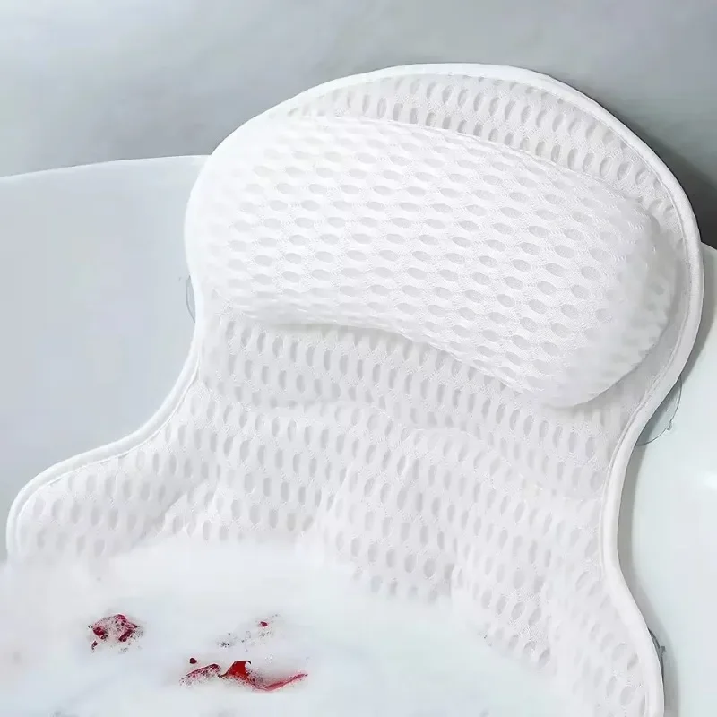 

Non-Slip Comfortable Ergonomic Bathtub Spa Pillow with 4D Air Mesh Technology Head and Neck Bath Pillows for Tub in Stock