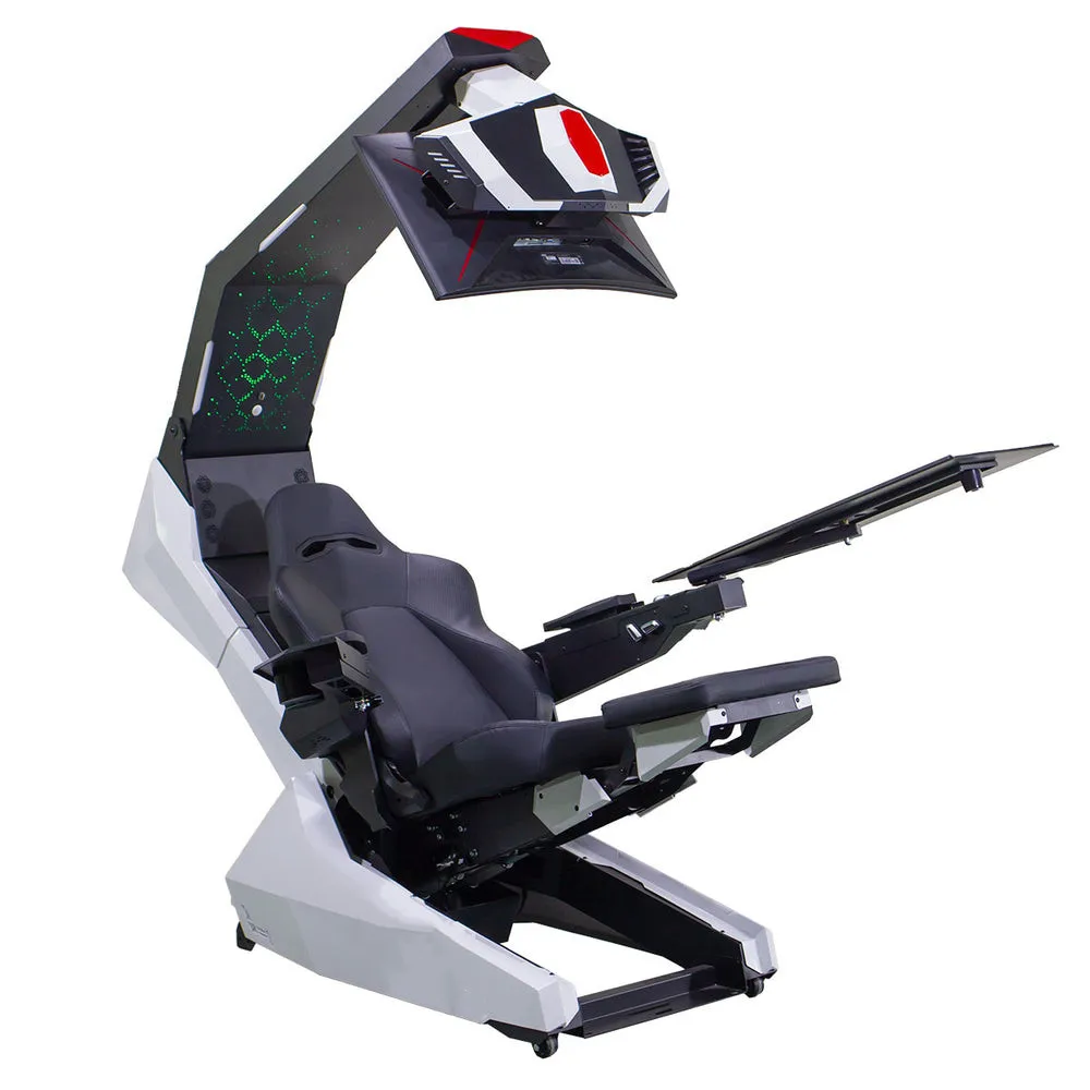 Comfortable Luxury Recline Workstation Chair Computer Cockpit With Massage Speaker Star Ceiling RGB High Back Imperator Works