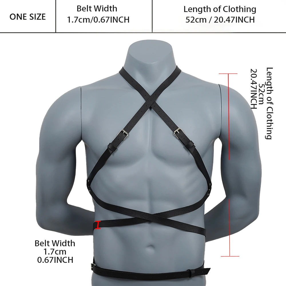 Harness for Men Strap Harness Belt Sexy Shoulder Bondage Chest Lingerie PU Leahter Belt Erotic Gay Clothing Exotic Accessorie