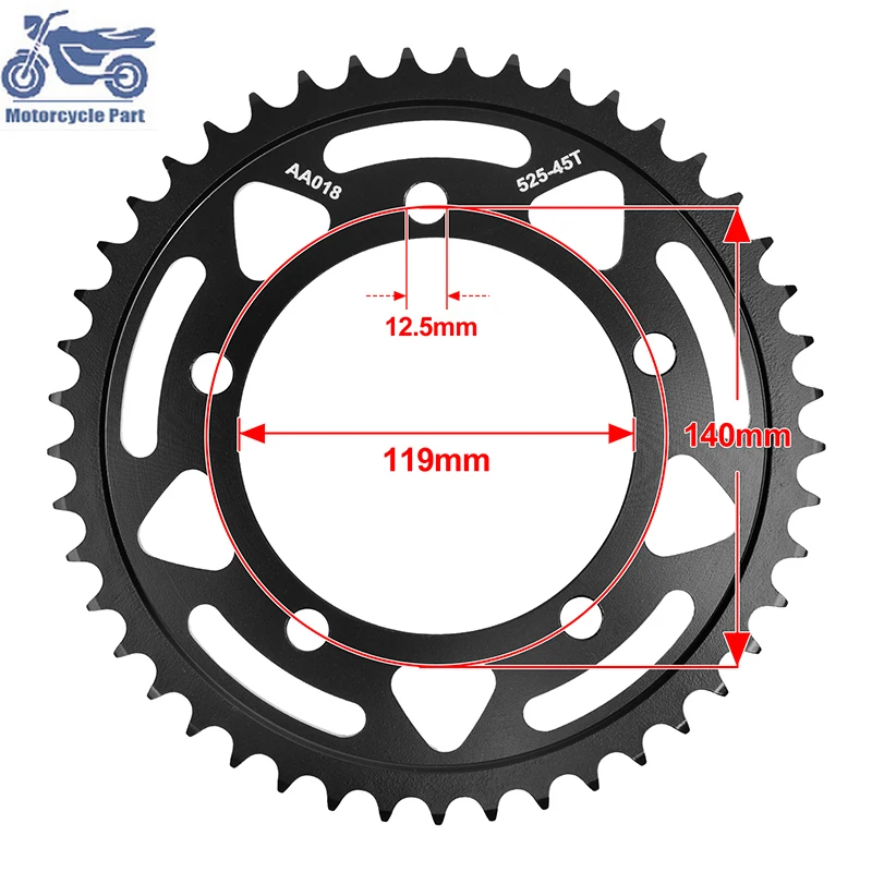 44T 45T Rear Sprocket Carburized Steel for BMW F900R S1000R 2021-2024 F750GS F850GS F850GS Adventure 2018-2022 S1000RR 2019-2022