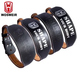 WOSWEIR-Men's PU/COW Leather Waist Protection Belt, Powerlifting and Strength Training, Workout Equipment, Weight Lifting Gear