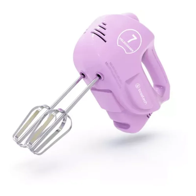 Frullatore manuale domestico rosa M2 a 7 velocità da 200 watt, comprese un mixer e montalatte per cucinare la preparazione di alimenti Mini friggitrice