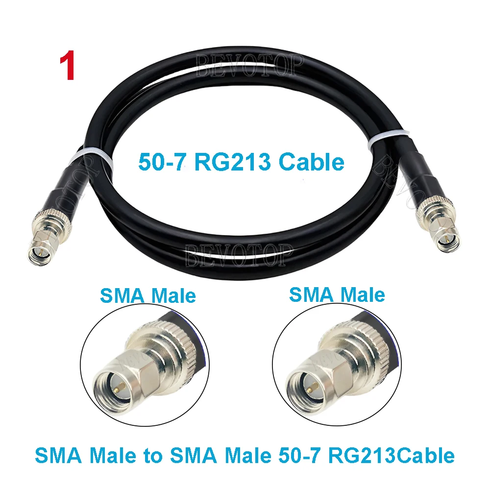 1Pcs RG-213 Cable SMA Male to SMA Male/Female Connector RG213 Cable Cord 50 Ohm 50-7 RF Coaxial Extension Jumper Pigtail